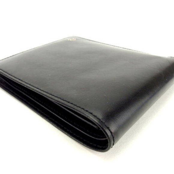 Cartier Wallet Purse Bifold Black Silver Mens Authentic Used - Picture 2 of 6